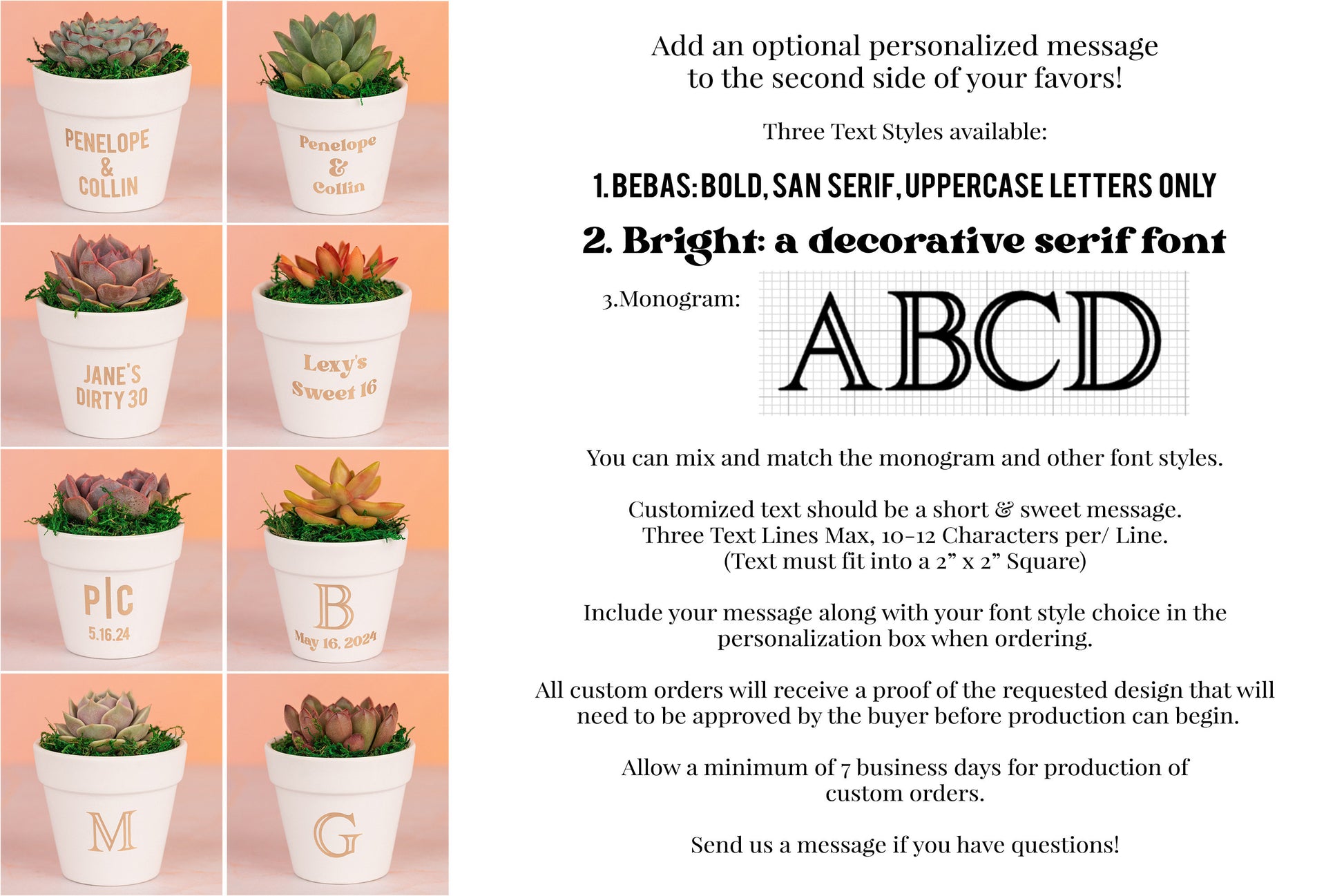 Rooted in Love Succulent Party Favors for Wedding, Baby Shower, or any Celebration Event with Optional Personalization