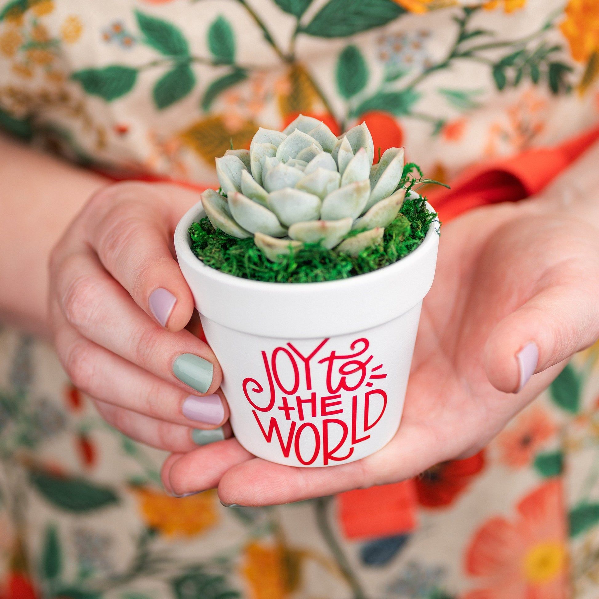 Joy to the World Succulent Party Favors for Christmas, Holiday Parties, Client Gifts, Employee Gifts with Optional Personalization