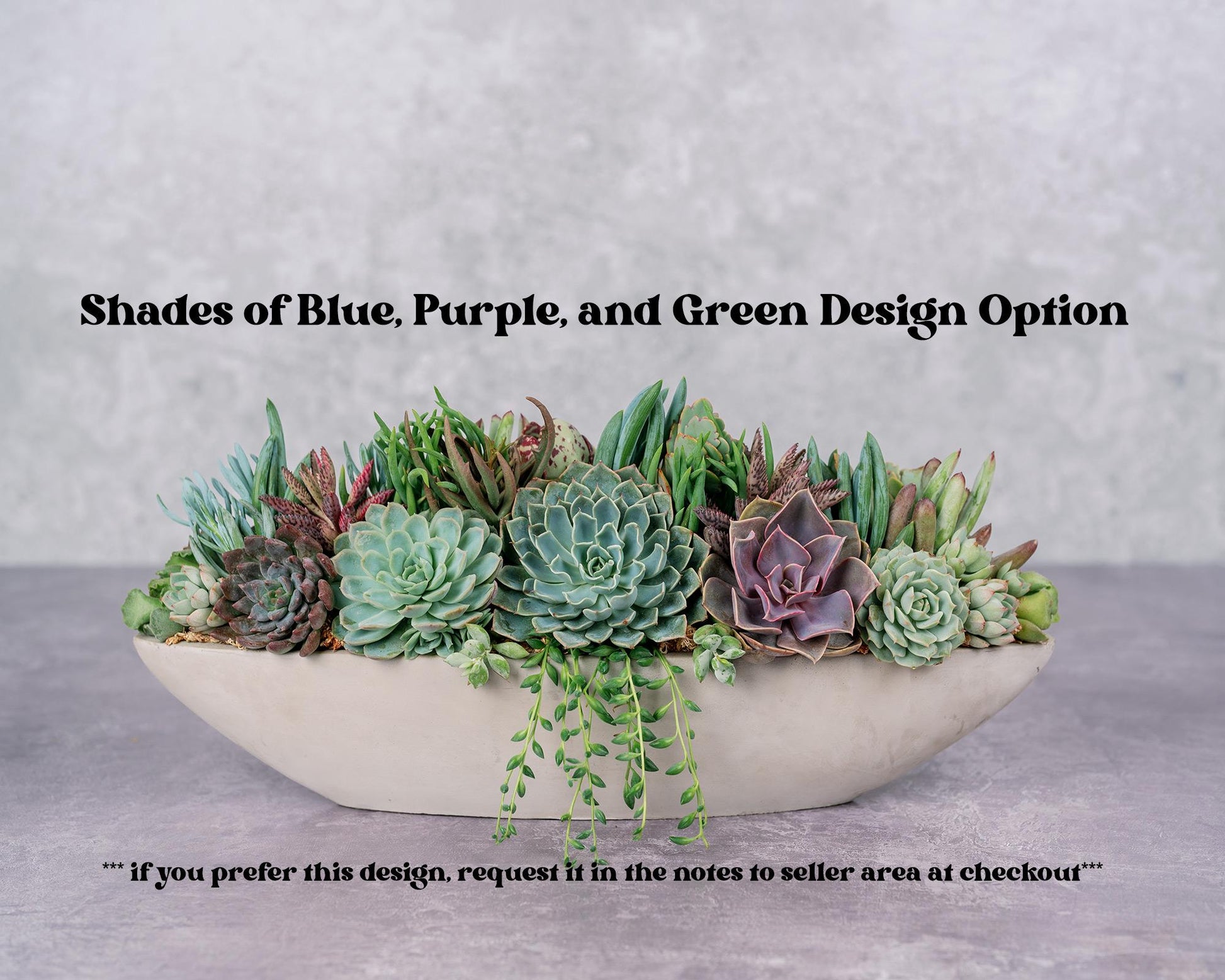 nearly natural succulent garden with concrete planter Long Cement Boat Succulent Arrangement Planter